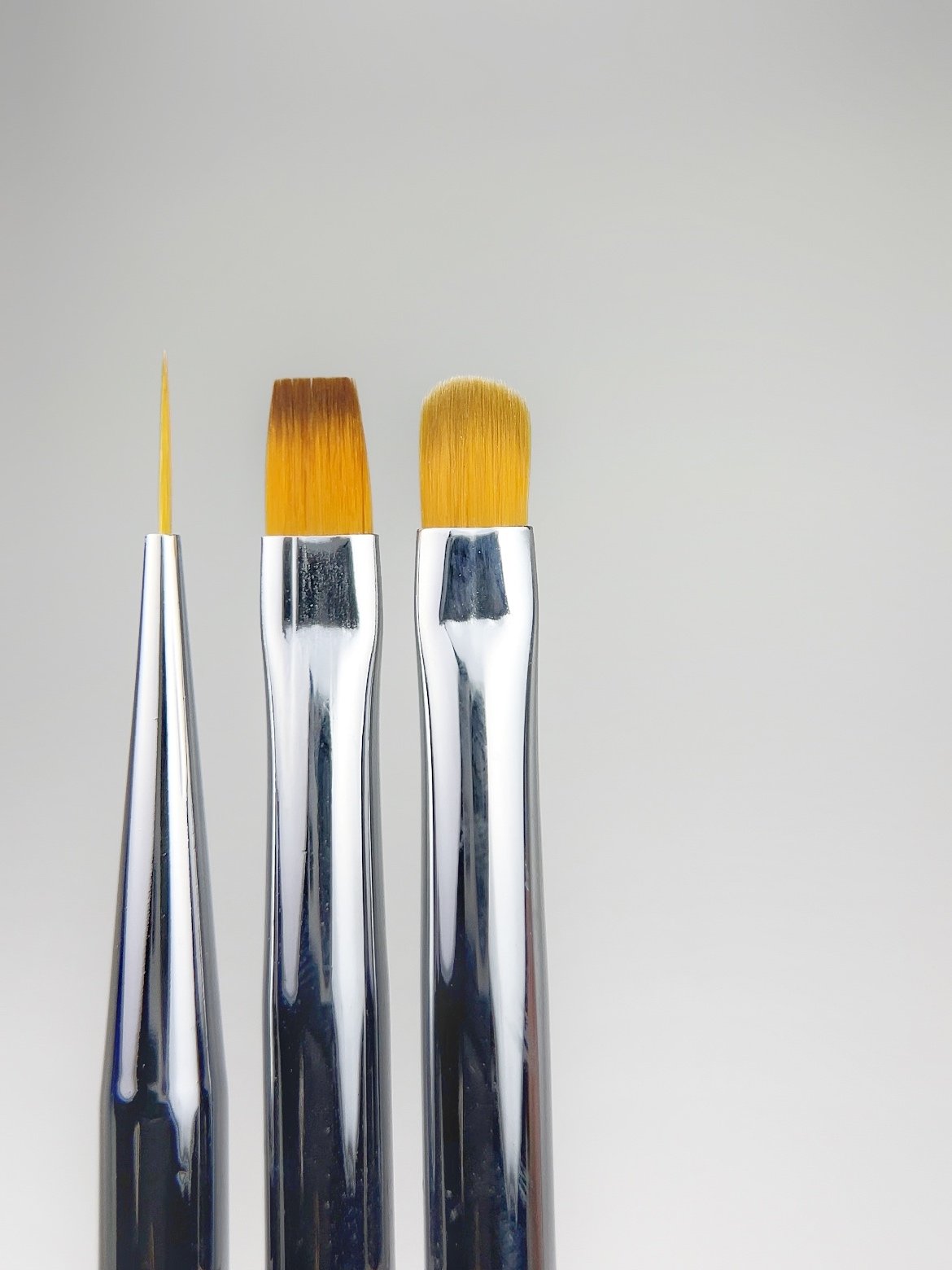 NAILSOFTHEDAY Nail Art Brush Set – profesionalių nagų dailės teptukų rinkinys (3 vnt.)
