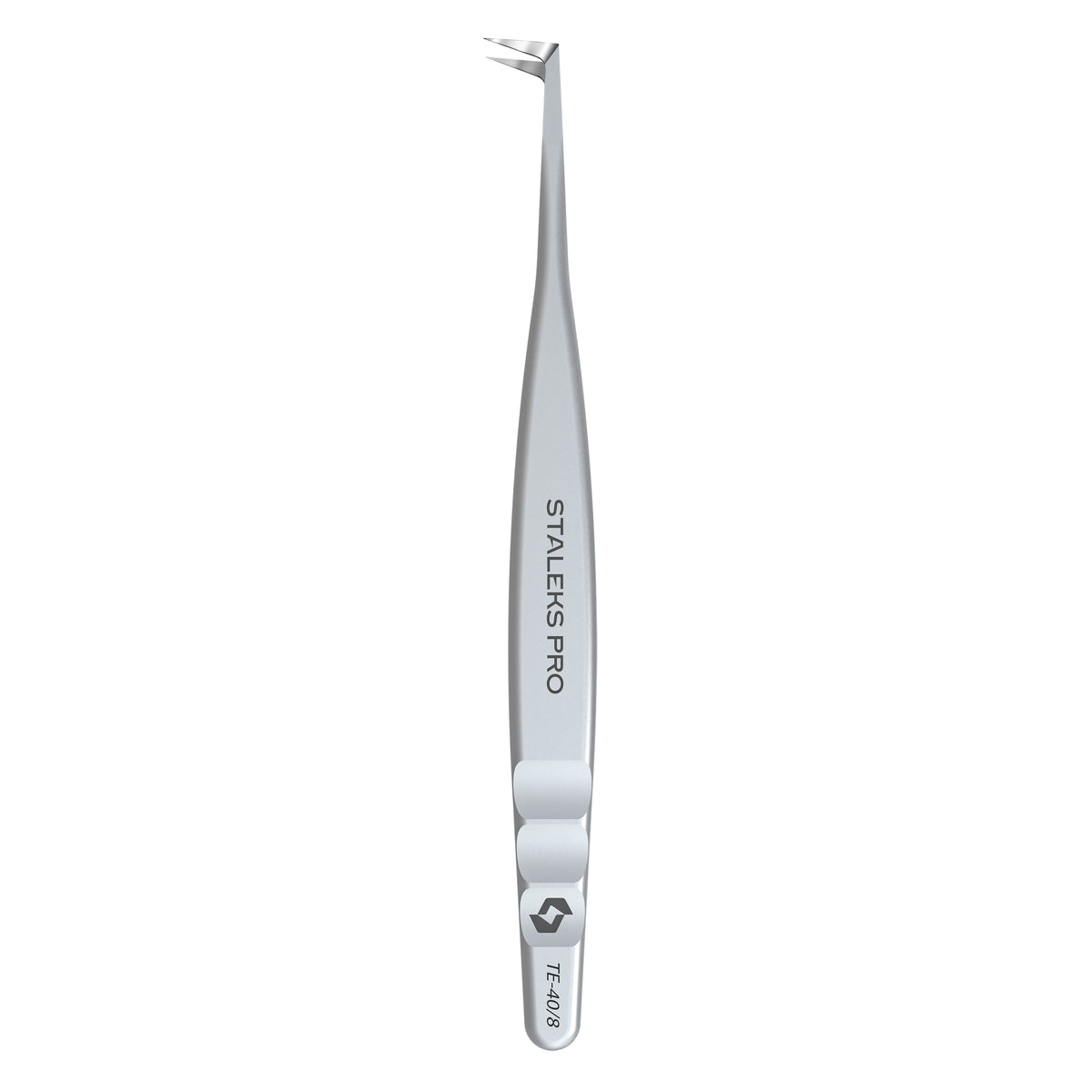 STALEKS EXPERT 40 TYPE 8 blakstienų pincetas – vaizdas iš priekio baltame fone