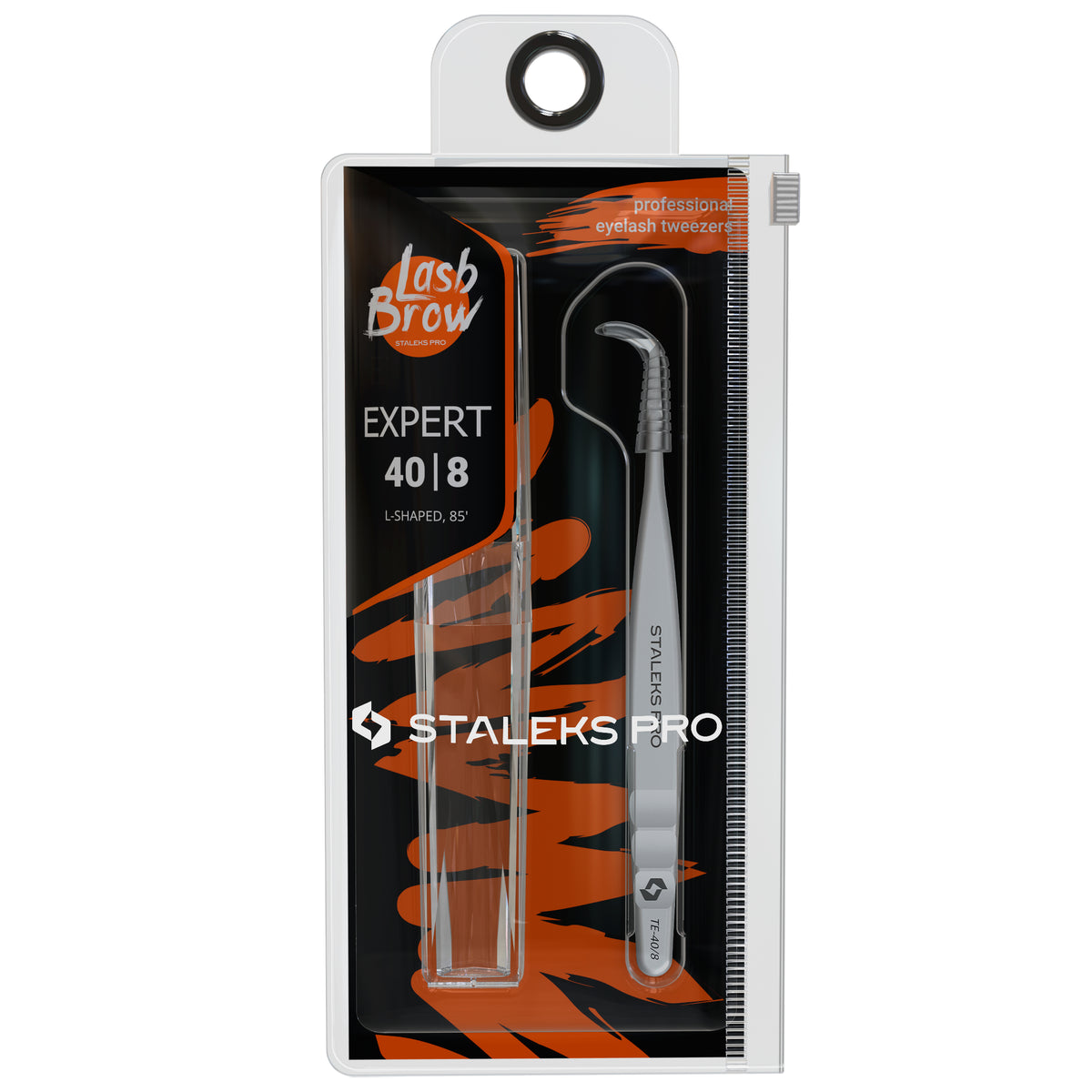 STALEKS EXPERT 40 TYPE 8 blakstienų pincetas – darbinės dalies detalė iš šono
