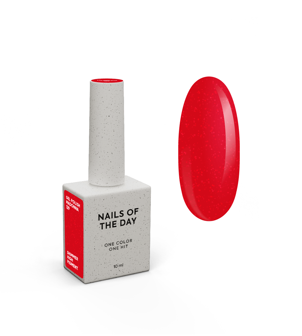 NOTD Red Colors – profesionalių raudonų gelinių lakų kolekcija – 129 – Madonna, produkto vaizdas