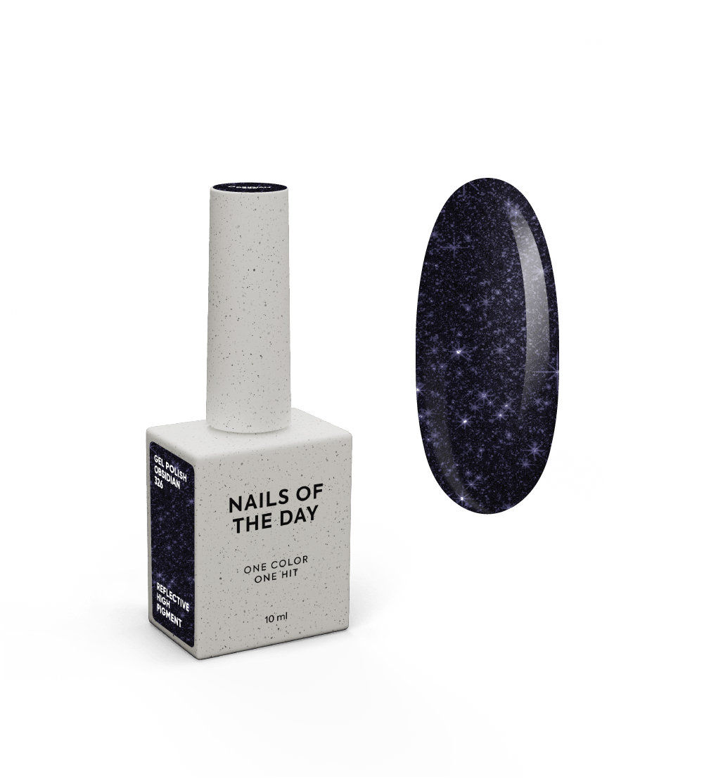 NOTD Reflective Cocktails – profesionalūs šviesą atspindintys geliniai lakai – 326 – Obsidian, produkto vaizdas