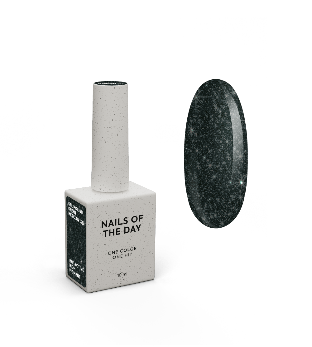 NOTD Reflective Cocktails – profesionalūs šviesą atspindintys geliniai lakai – 327 – Green Mexican, produkto vaizdas