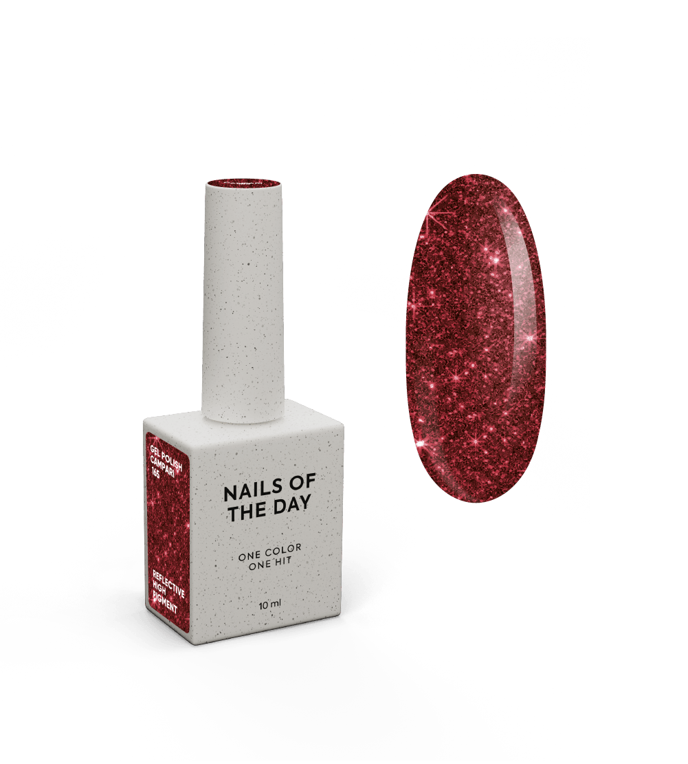 NOTD Reflective Cocktails – profesionalūs šviesą atspindintys geliniai lakai – 165 – Campari, produkto vaizdas