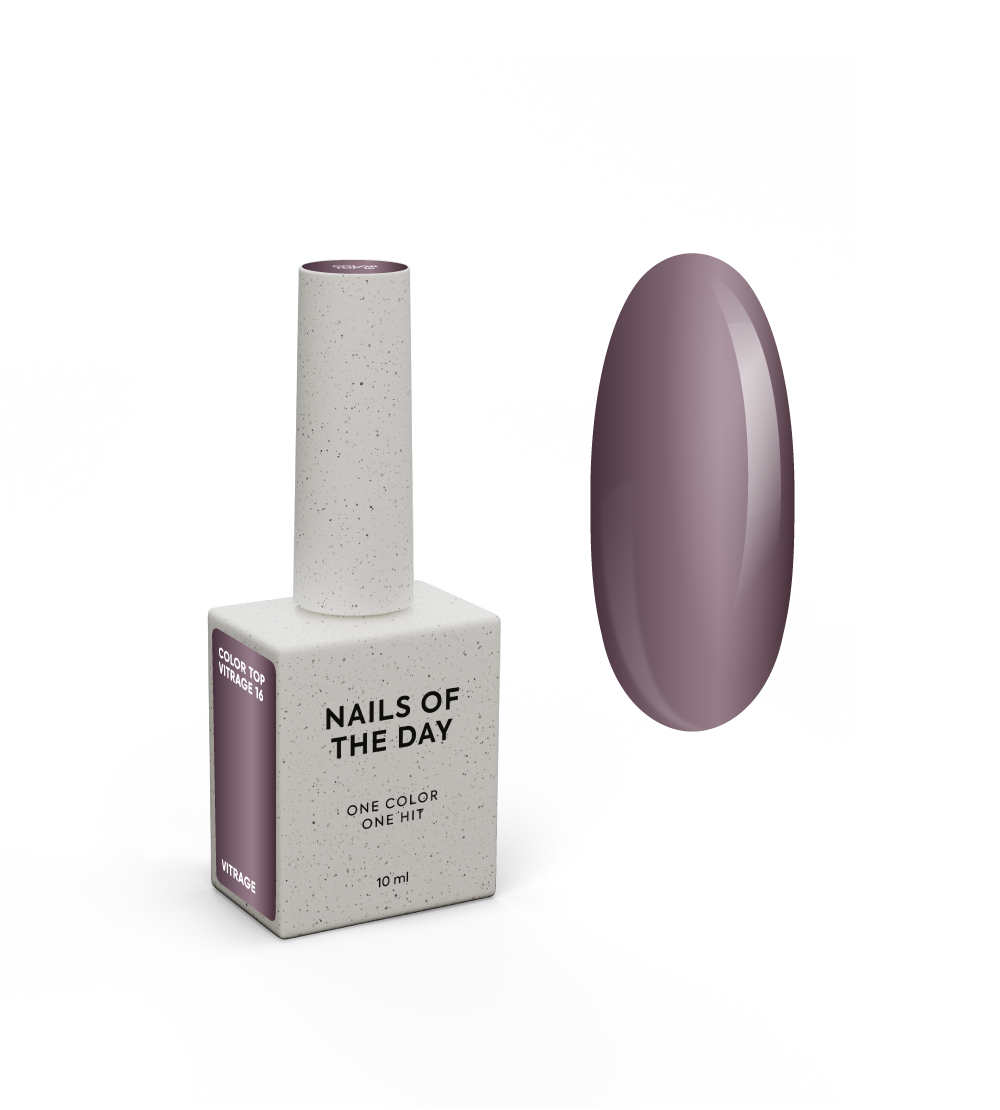 NAILSOFTHEDAY Spalviniai topai – Color Top, Vitrage ir Milky – Color Top Vitrage 16, produkto vaizdas