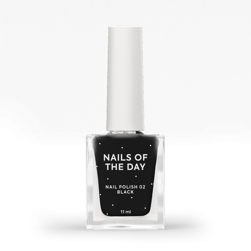 NOTD Nail Polish – profesionali klasikinio nagų lako spalvų kolekcija – Juoda 02, produkto vaizdas
