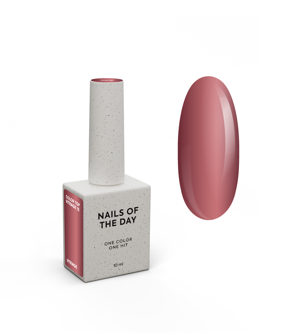 NAILSOFTHEDAY Spalviniai topai – Color Top, Vitrage ir Milky – Color Top Vitrage 15, produkto vaizdas
