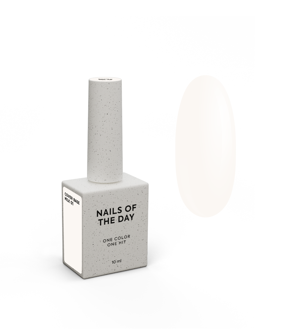 NOTD Cover Base Milk – profesionali pieniškų kamufliažinių bazių kolekcija – 01 · 10 ml, produkto vaizdas